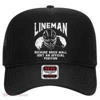 American Football Lineman Brick Wall Funny Quote Hat thumb 0