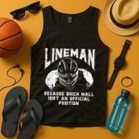 American Football Lineman Brick Wall Funny Quote Tank Top thumb 4