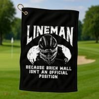 American Football Lineman Brick Wall Funny Quote Golf Towel thumb 1