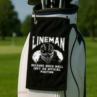 American Football Lineman Brick Wall Funny Quote Golf Towel thumb 2