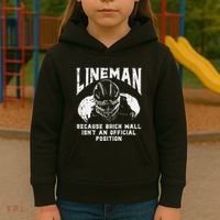 American Football Lineman Brick Wall Funny Quote Kids Hoodie thumb 3