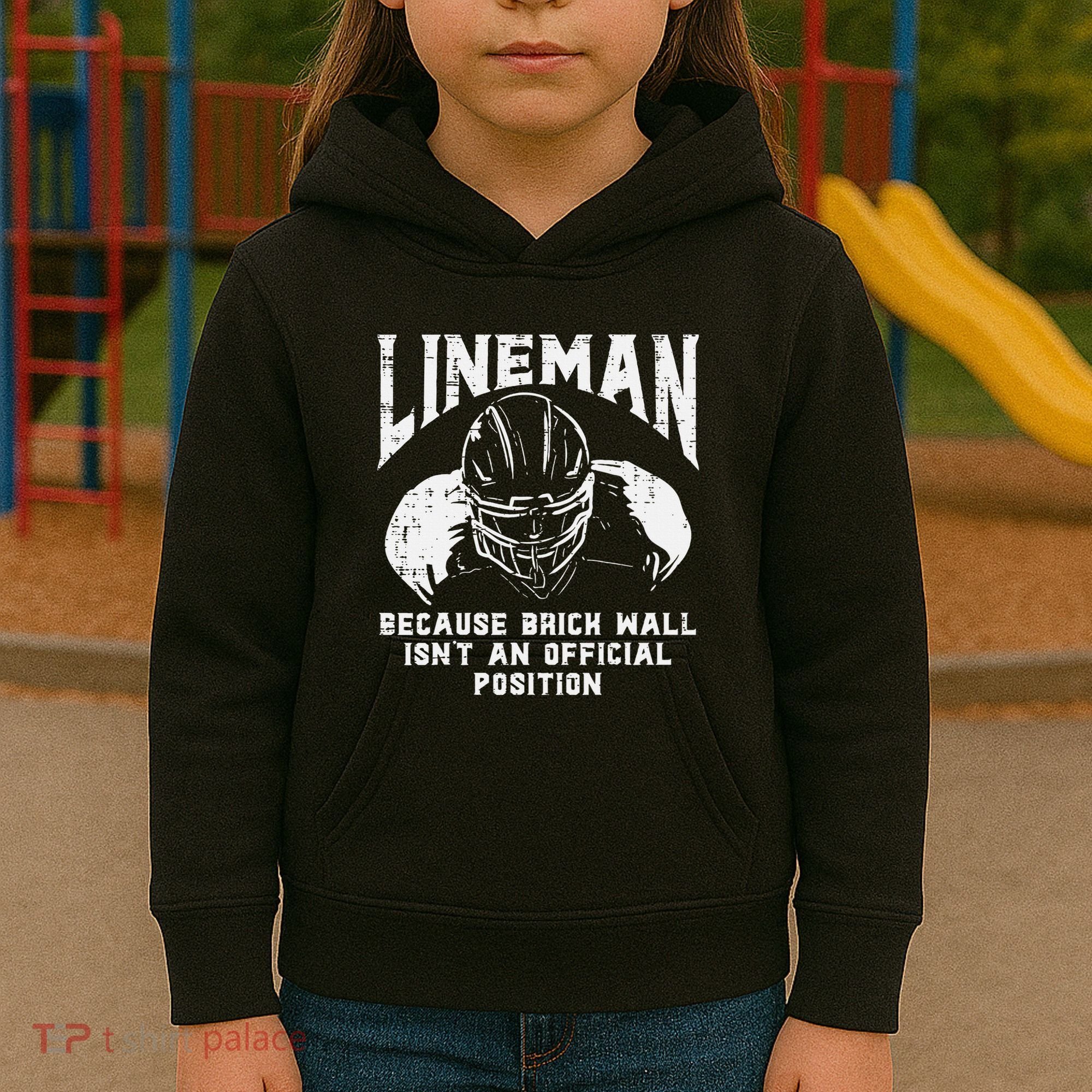 American Football Lineman Brick Wall Funny Quote Kids Hoodie