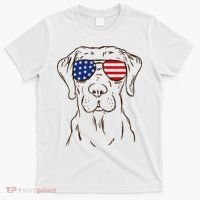 American Flag Labrador Retriever Patriotic 4th Of July Gifts T-Shirt thumb 0
