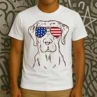 American Flag Labrador Retriever Patriotic 4th Of July Gifts T-Shirt thumb 3