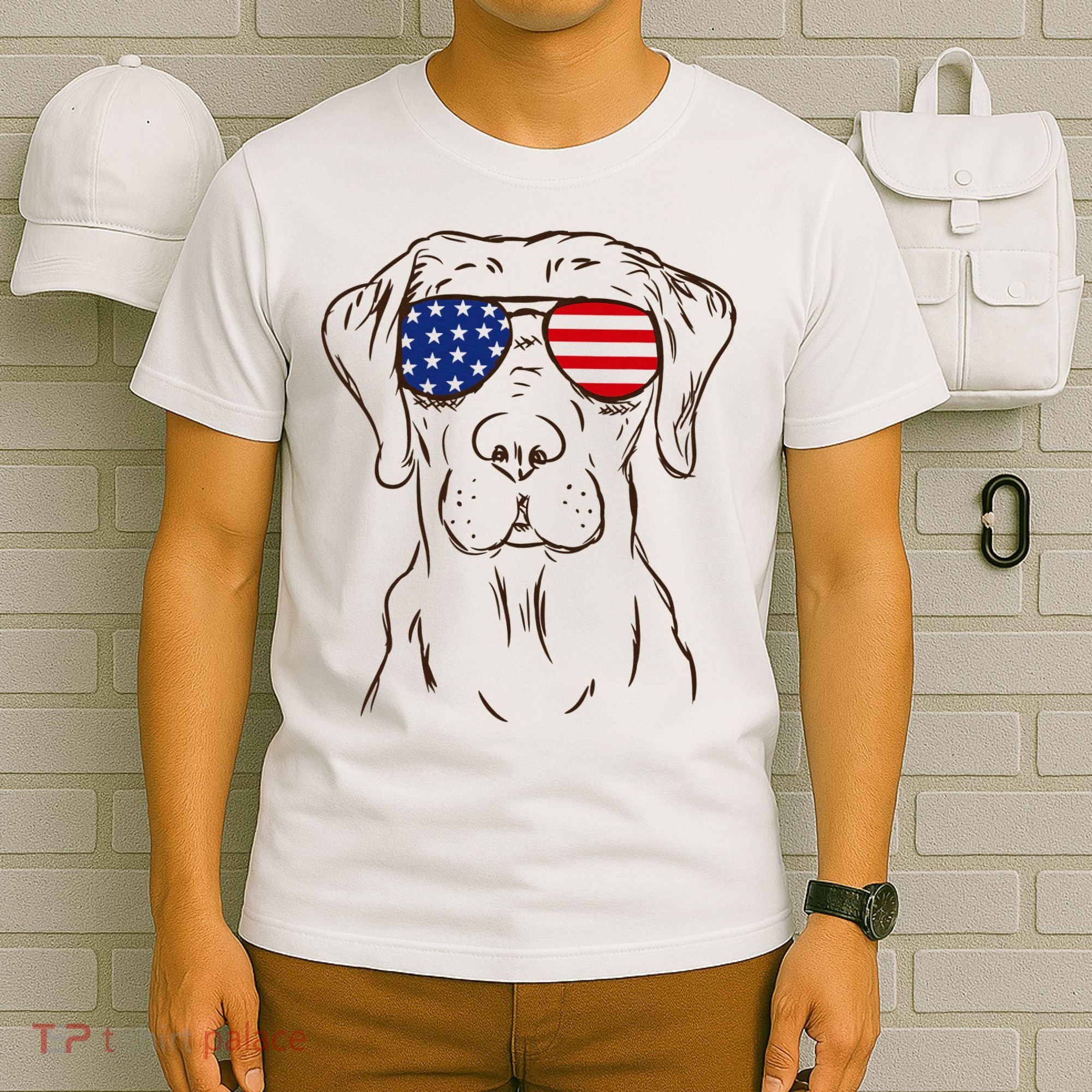 American Flag Labrador Retriever Patriotic 4th Of July Gifts T-Shirt