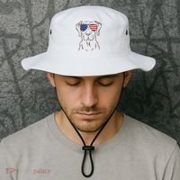American Flag Labrador Retriever Patriotic 4th Of July Gifts Bucket Hat thumb 2