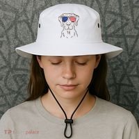 American Flag Labrador Retriever Patriotic 4th Of July Gifts Bucket Hat thumb 3