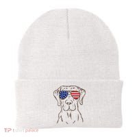 American Flag Labrador Retriever Patriotic 4th Of July Gifts Beanie thumb 0