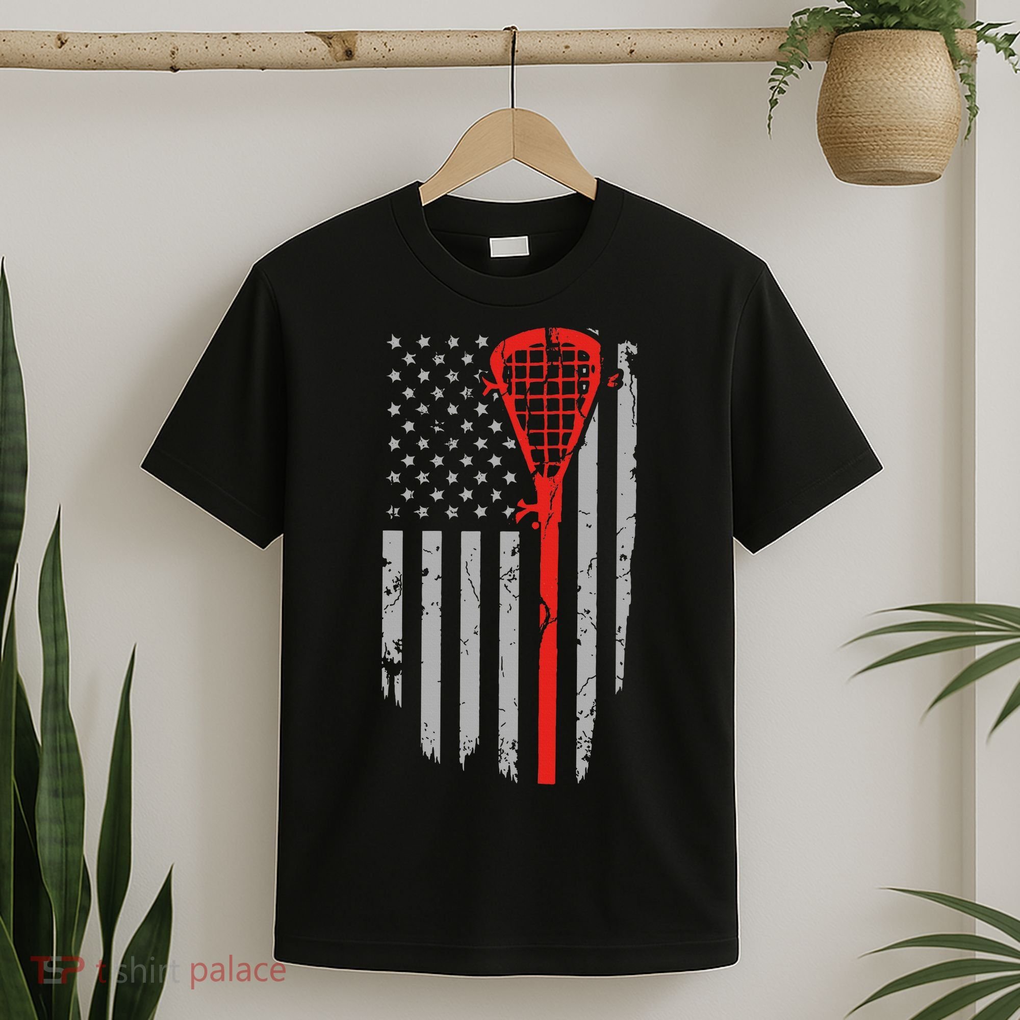 American Flag Lacrosse USA Vintage T-Shirt