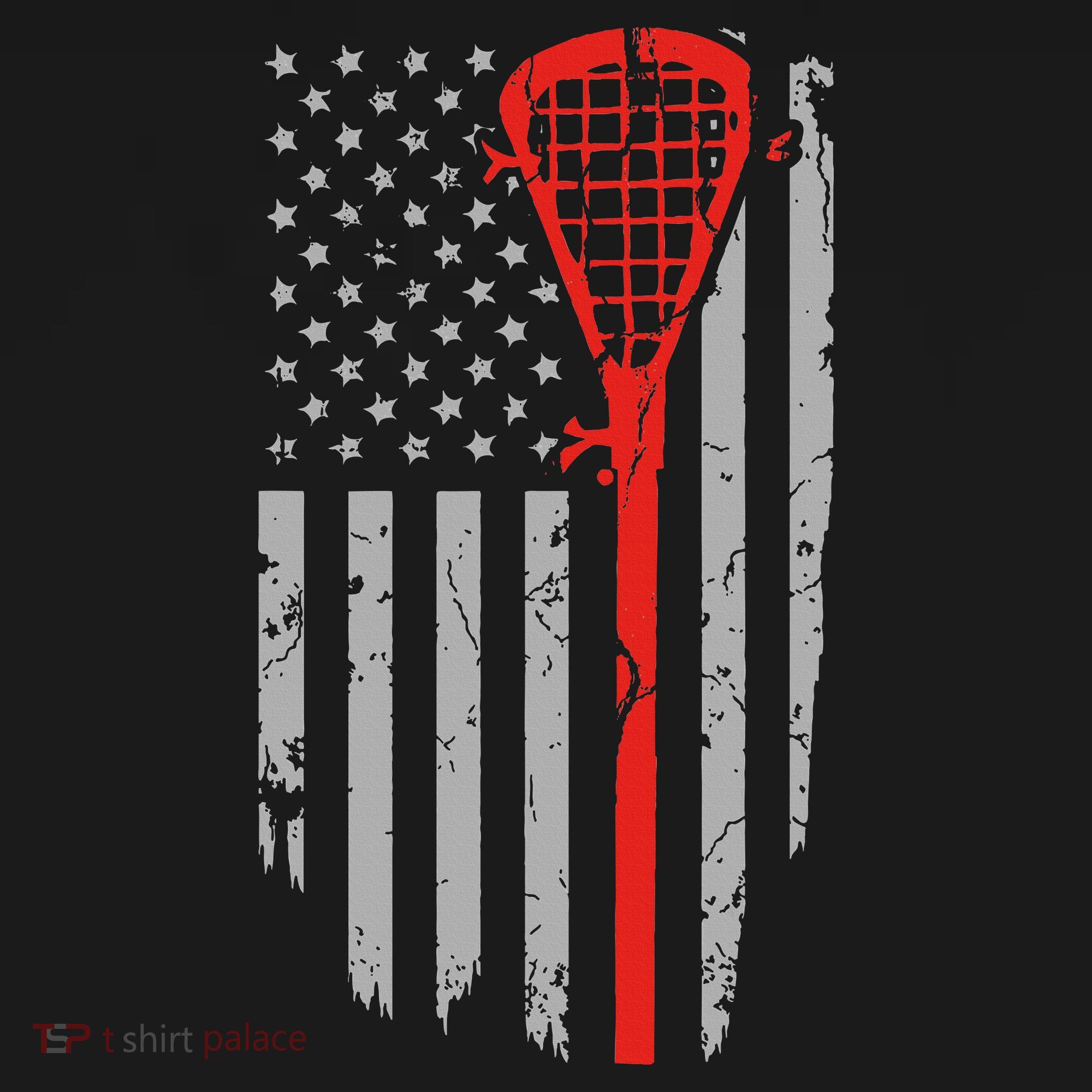 American Flag Lacrosse USA Vintage T-Shirt