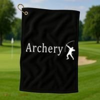Archery Funny Logo Golf Towel thumb 1