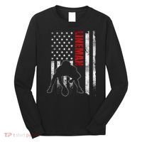 American Football Lineman Offensive Player Apparel Us Flag Long Sleeve Shirt thumb 0