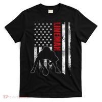 American Football Lineman Offensive Player Apparel Us Flag T-Shirt thumb 0