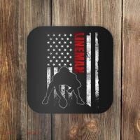 American Football Lineman Offensive Player Apparel Us Flag Coaster thumb 0