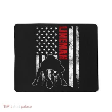 American Football Lineman Offensive Player Apparel Us Flag Mousepad