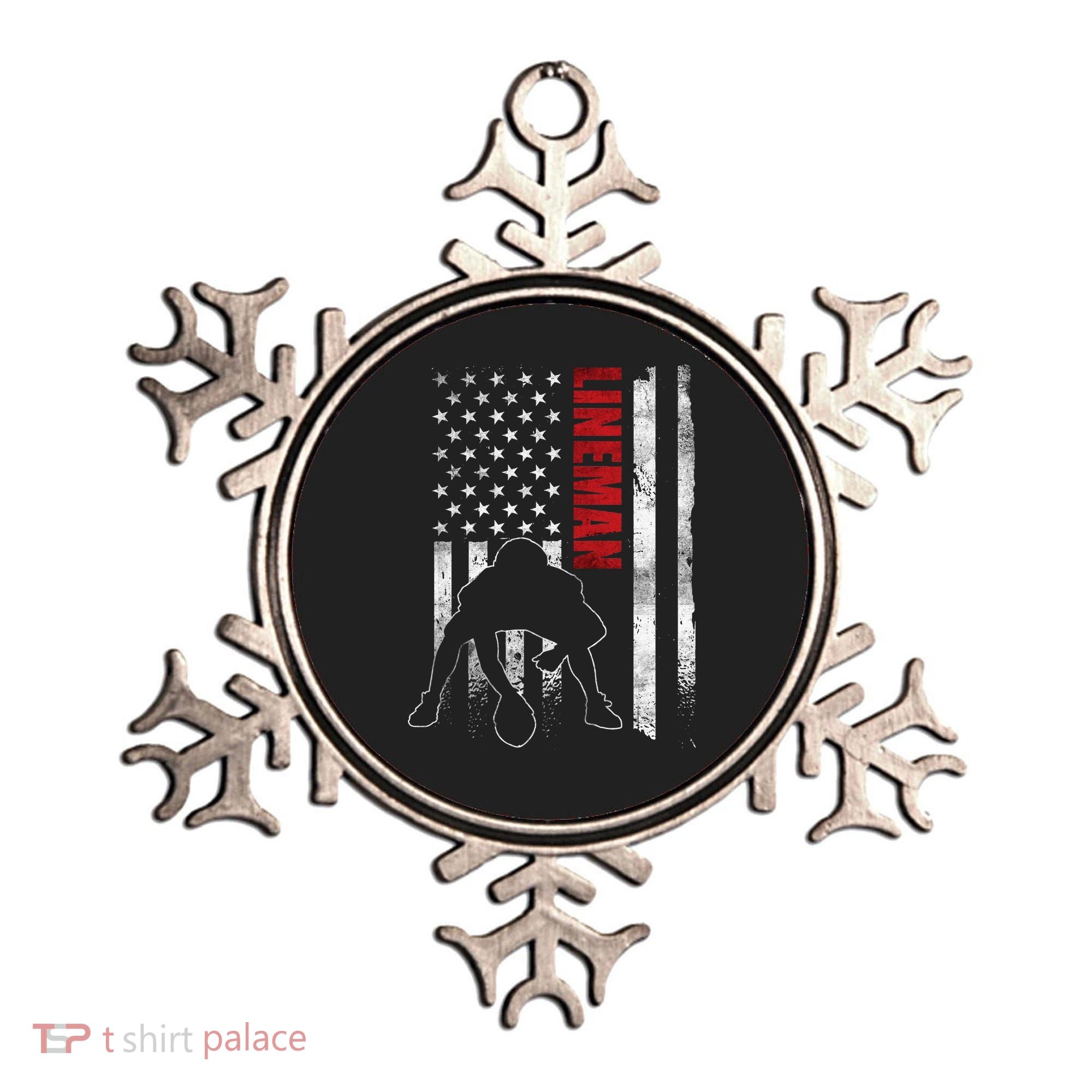 American Football Lineman Offensive Player Apparel Us Flag Ornament