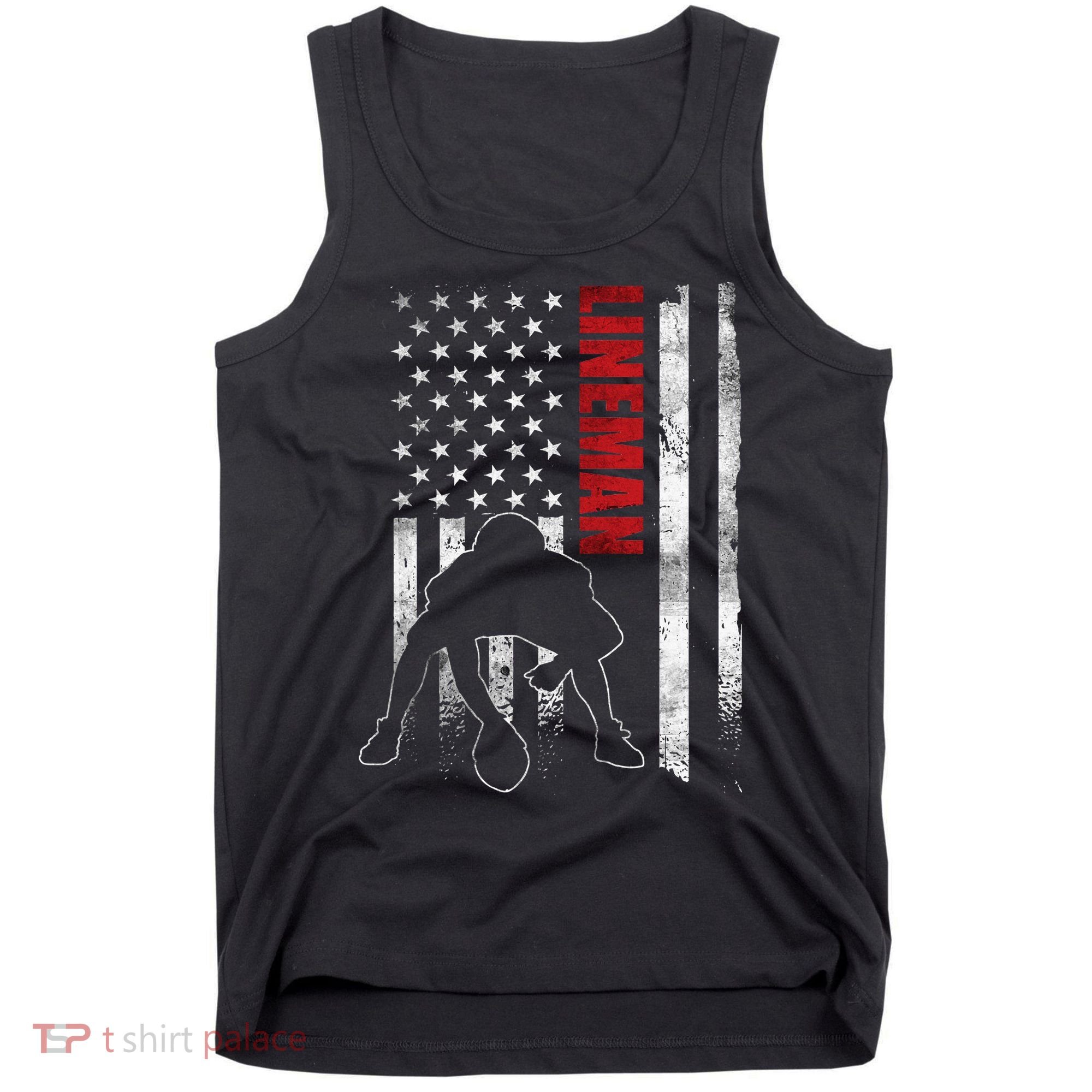 American Football Lineman Offensive Player Apparel Us Flag Tank Top