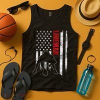 American Football Lineman Offensive Player Apparel Us Flag Tank Top thumb 4