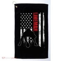 American Football Lineman Offensive Player Apparel Us Flag Golf Towel thumb 0