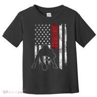 American Football Lineman Offensive Player Apparel Us Flag Toddler T-Shirt thumb 0