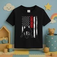 American Football Lineman Offensive Player Apparel Us Flag Toddler T-Shirt thumb 3