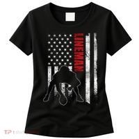 American Football Lineman Offensive Player Apparel Us Flag Women's T-Shirt thumb 0
