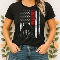 American Football Lineman Offensive Player Apparel Us Flag Women's T-Shirt thumb 2