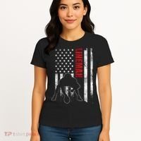 American Football Lineman Offensive Player Apparel Us Flag Women's T-Shirt thumb 4