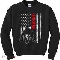 American Football Lineman Offensive Player Apparel Us Flag Kids Sweatshirt thumb 0