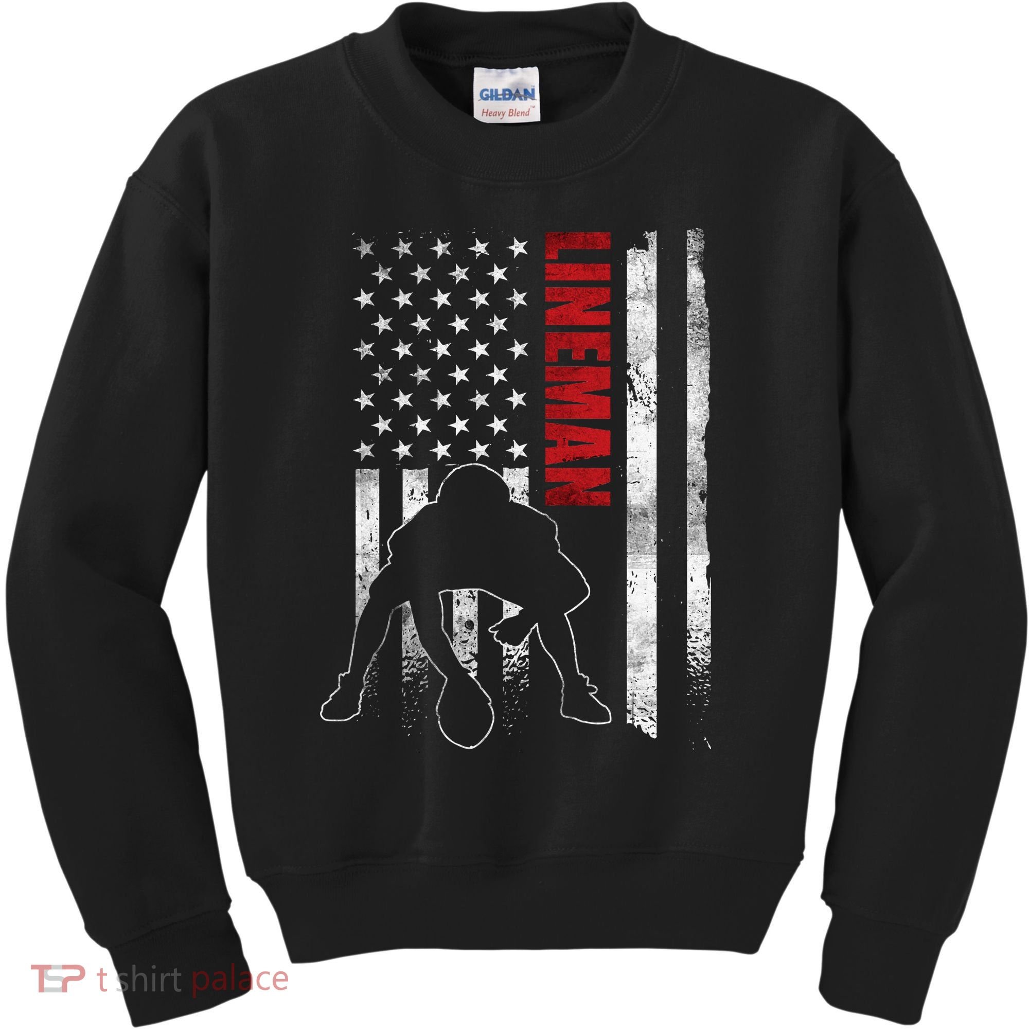 American Football Lineman Offensive Player Apparel Us Flag Kids Sweatshirt