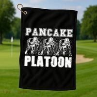 American Football Line Pancake Platoon Player Support Gift Golf Towel thumb 1