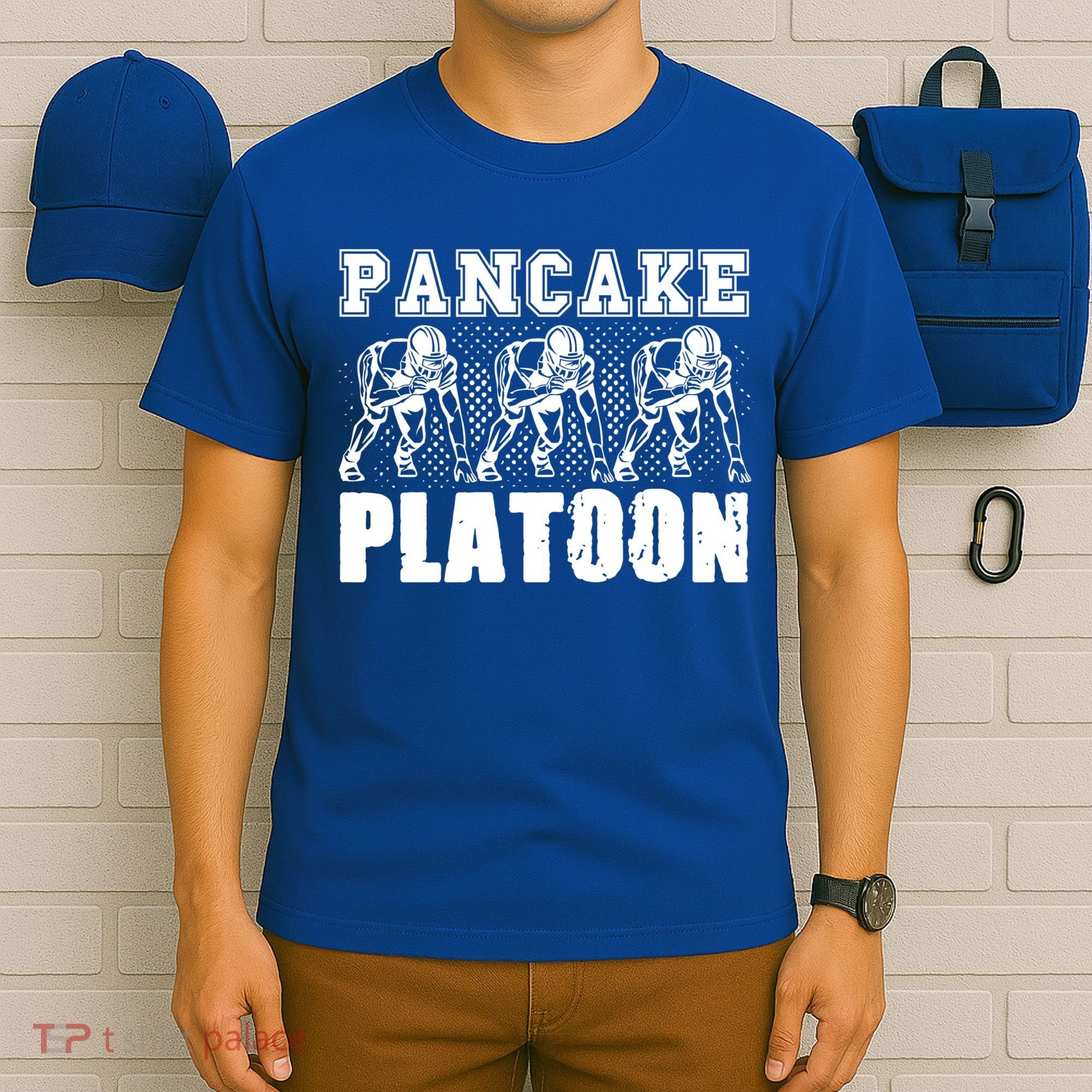 American Football Line Pancake Platoon Player Support Gift T-Shirt