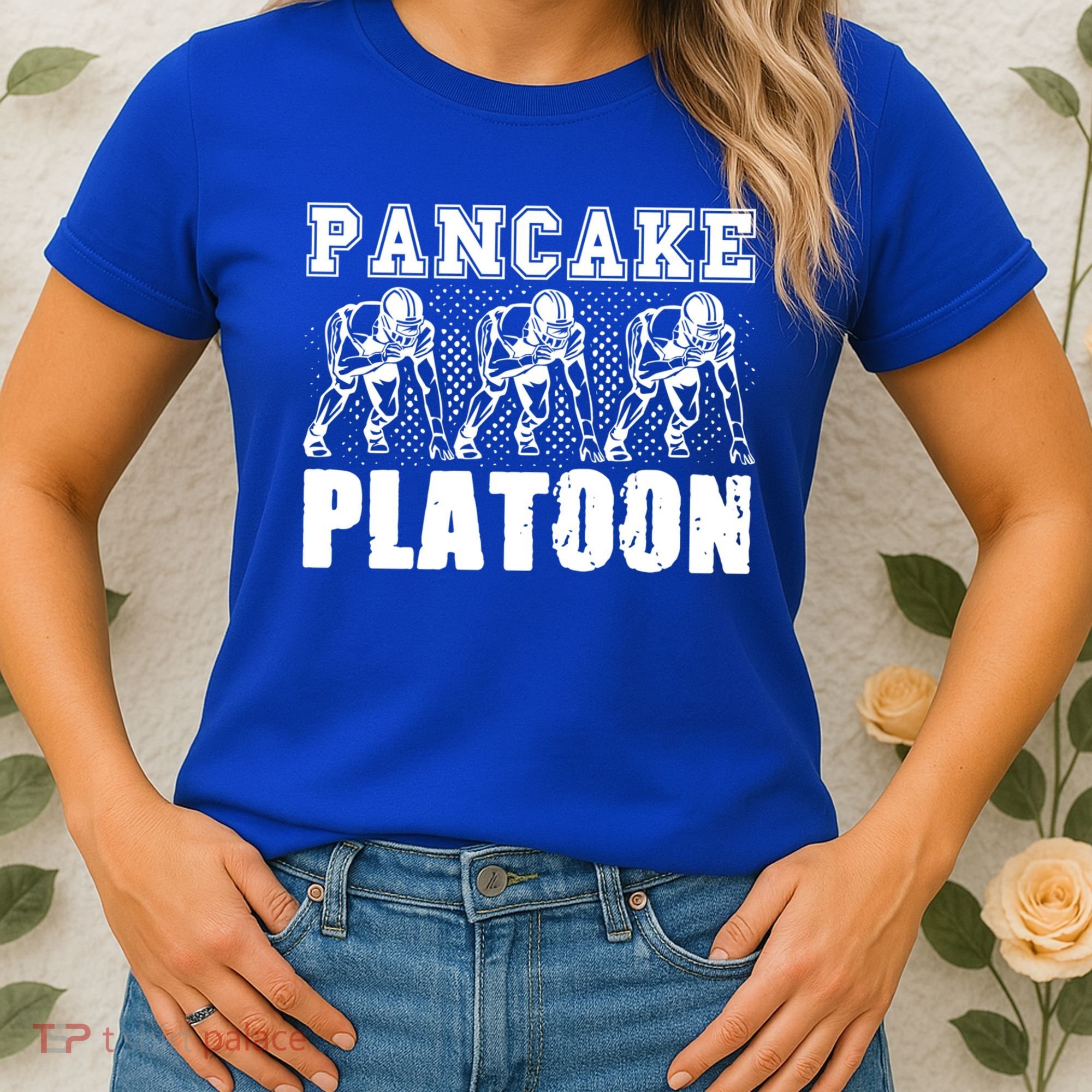 American Football Line Pancake Platoon Player Support Gift Women's T-Shirt