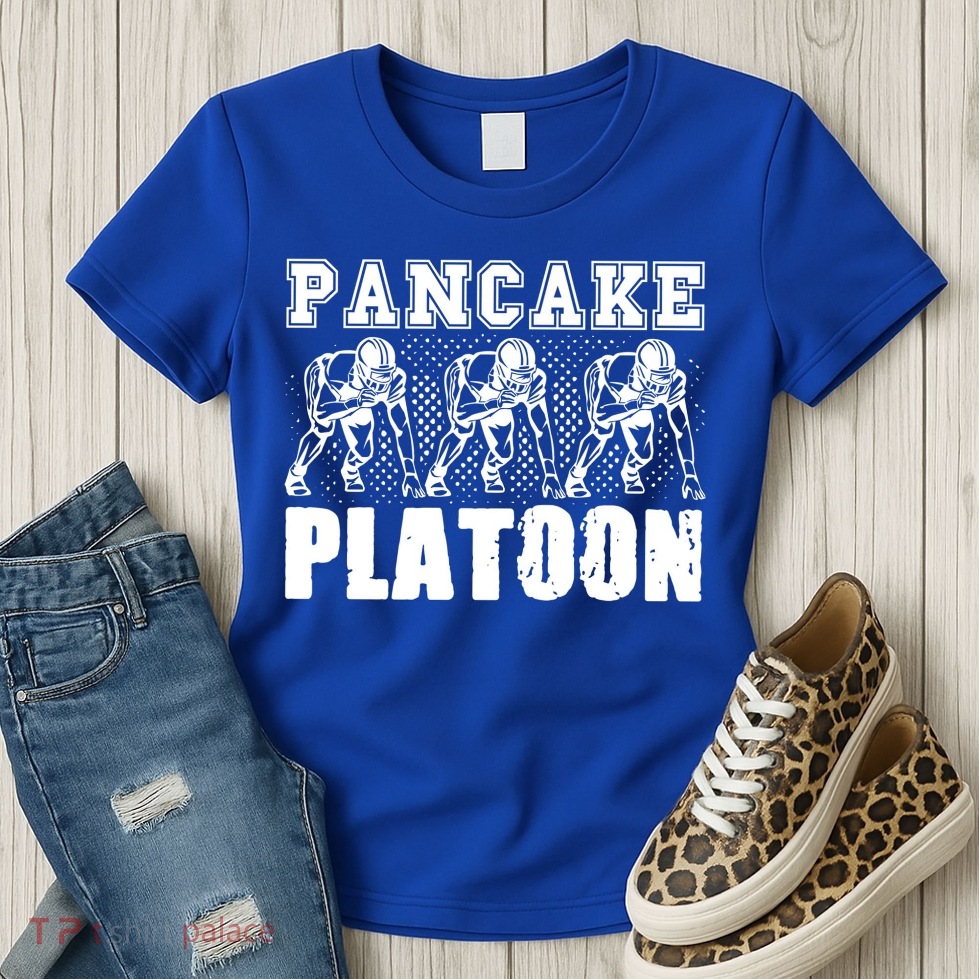American Football Line Pancake Platoon Player Support Gift Women's T-Shirt
