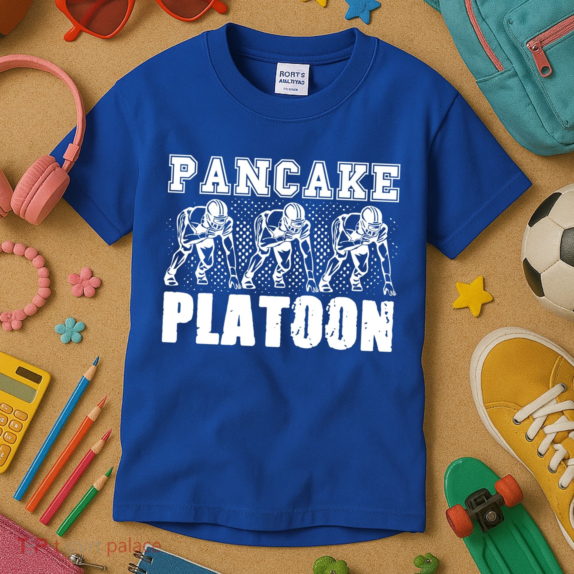 American Football Line Pancake Platoon Player Support Gift Kids T-Shirt