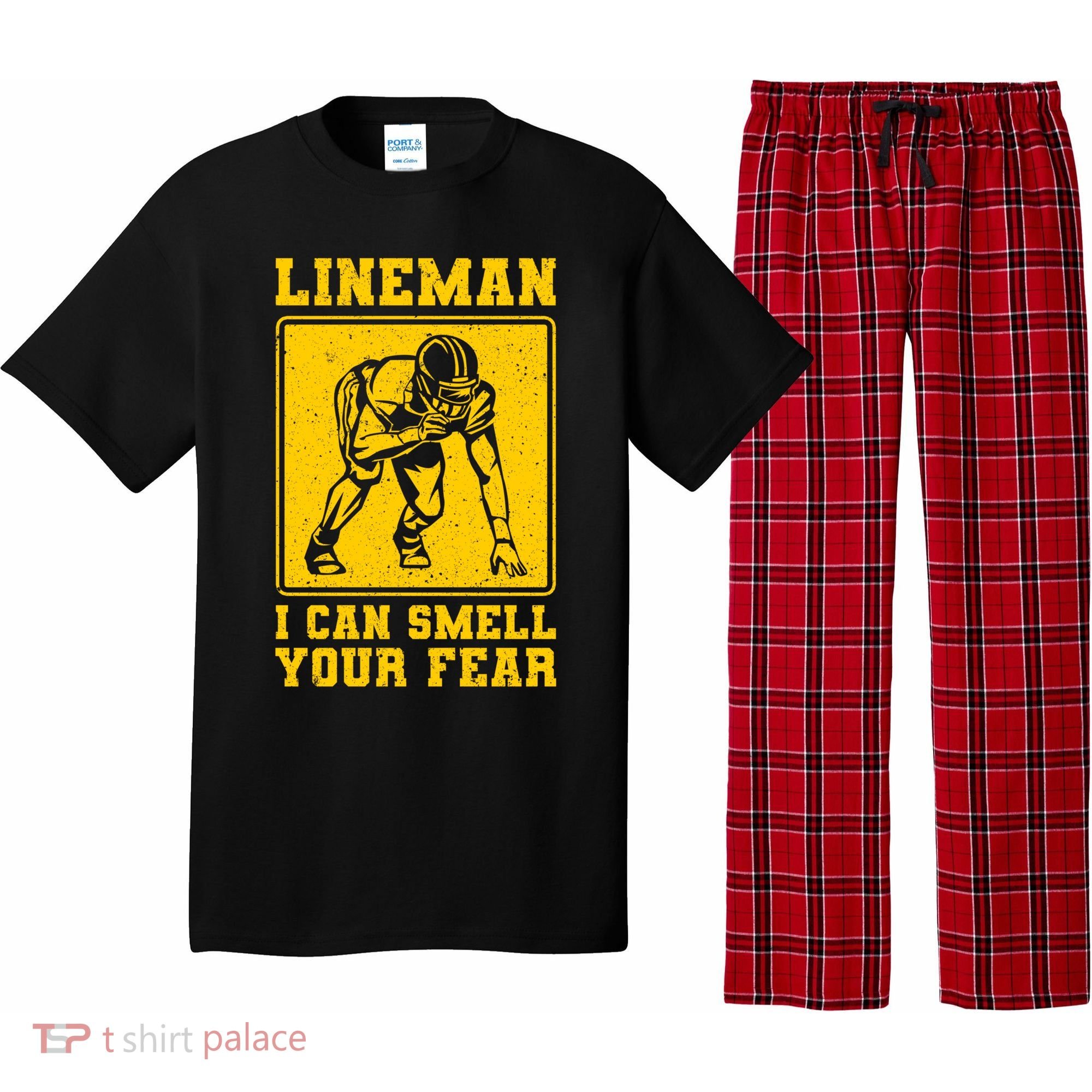 American Football Line Player Support Gift Pajama Set