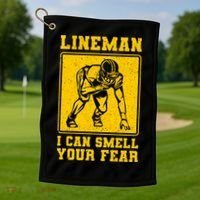 American Football Line Player Support Gift Golf Towel thumb 1