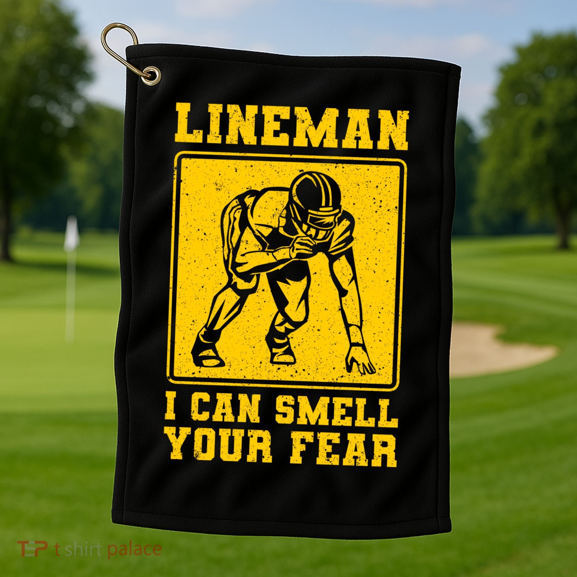 American Football Line Player Support Gift Golf Towel