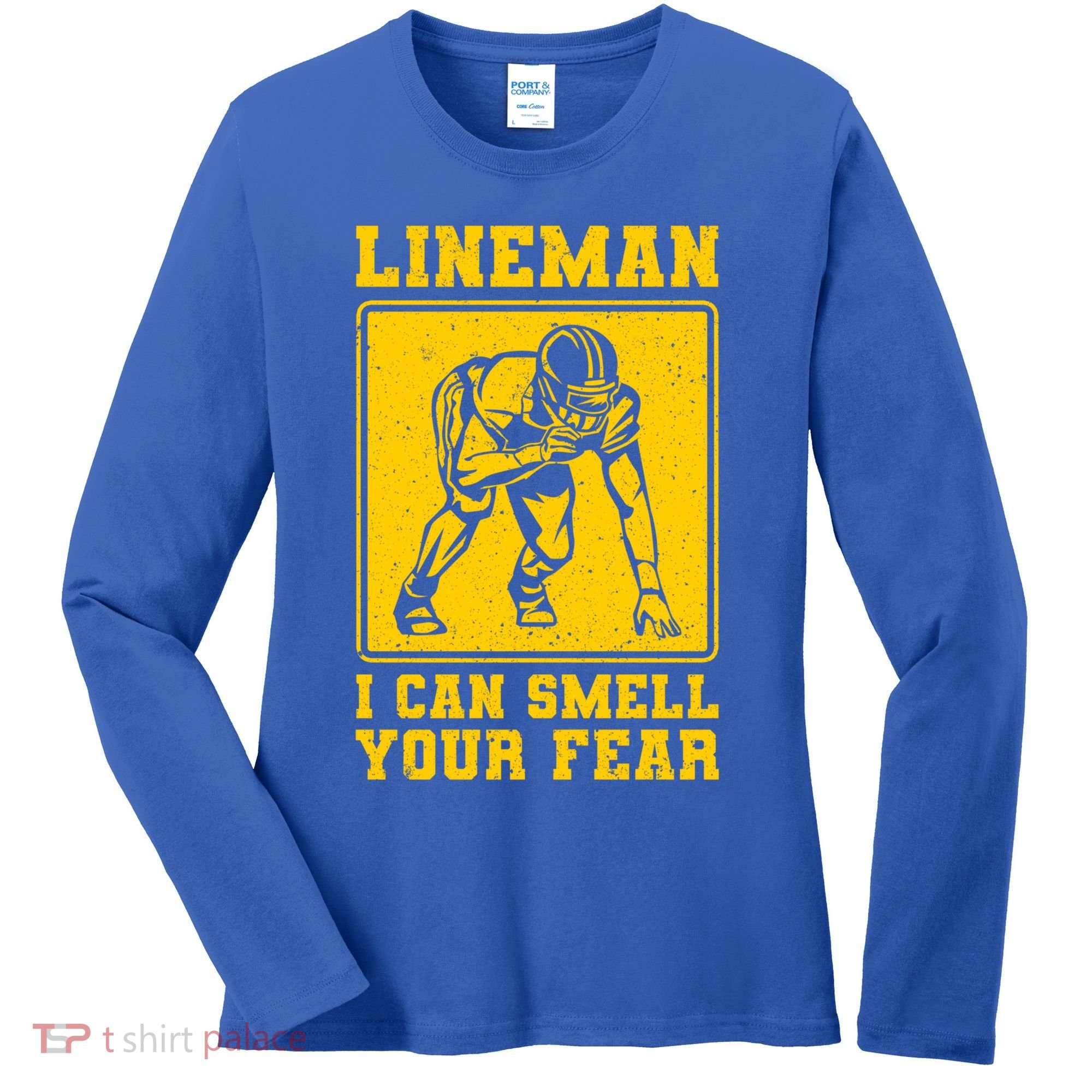 American Football Line Player Support Gift Women's Long Sleeve Shirt
