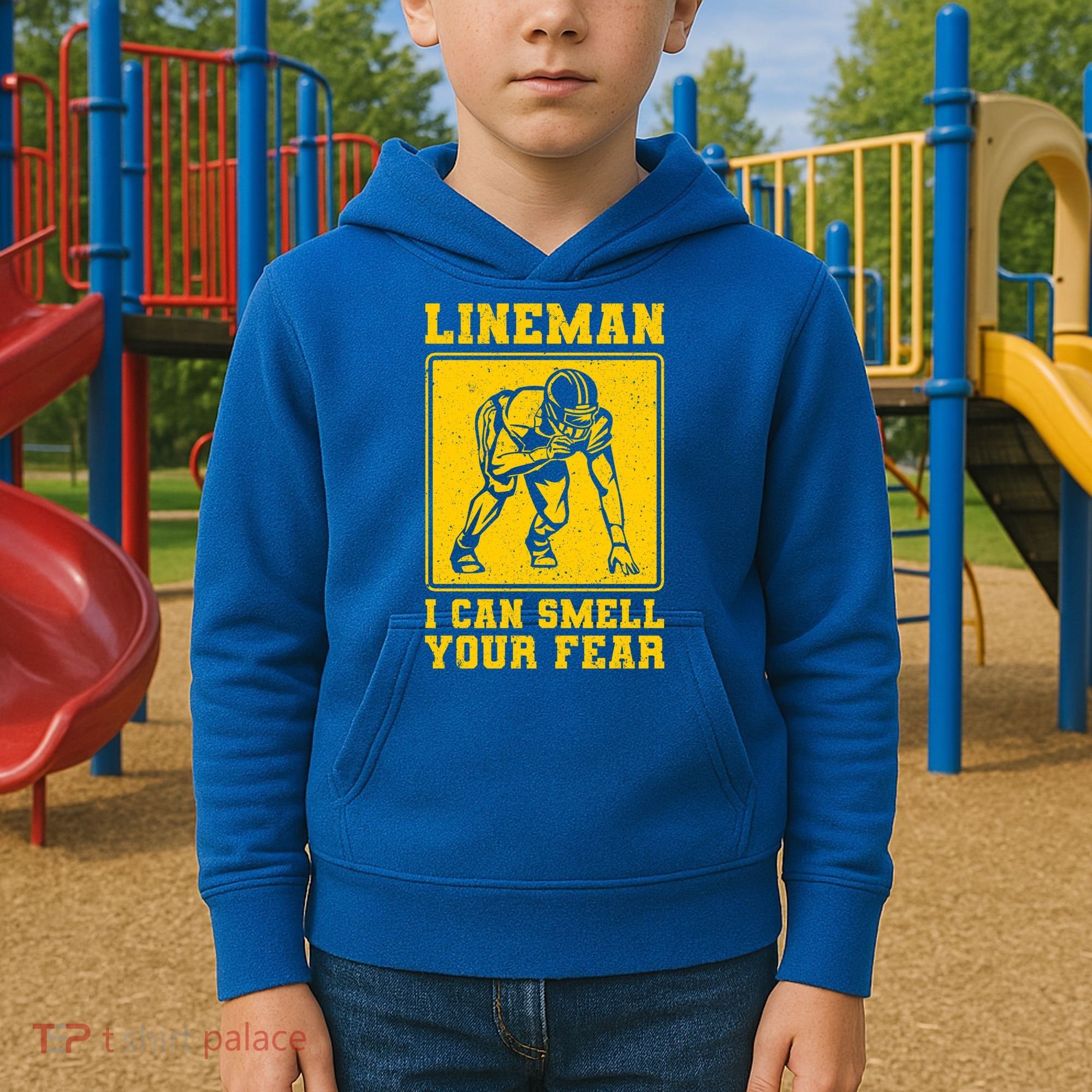 American Football Line Player Support Gift Kids Hoodie