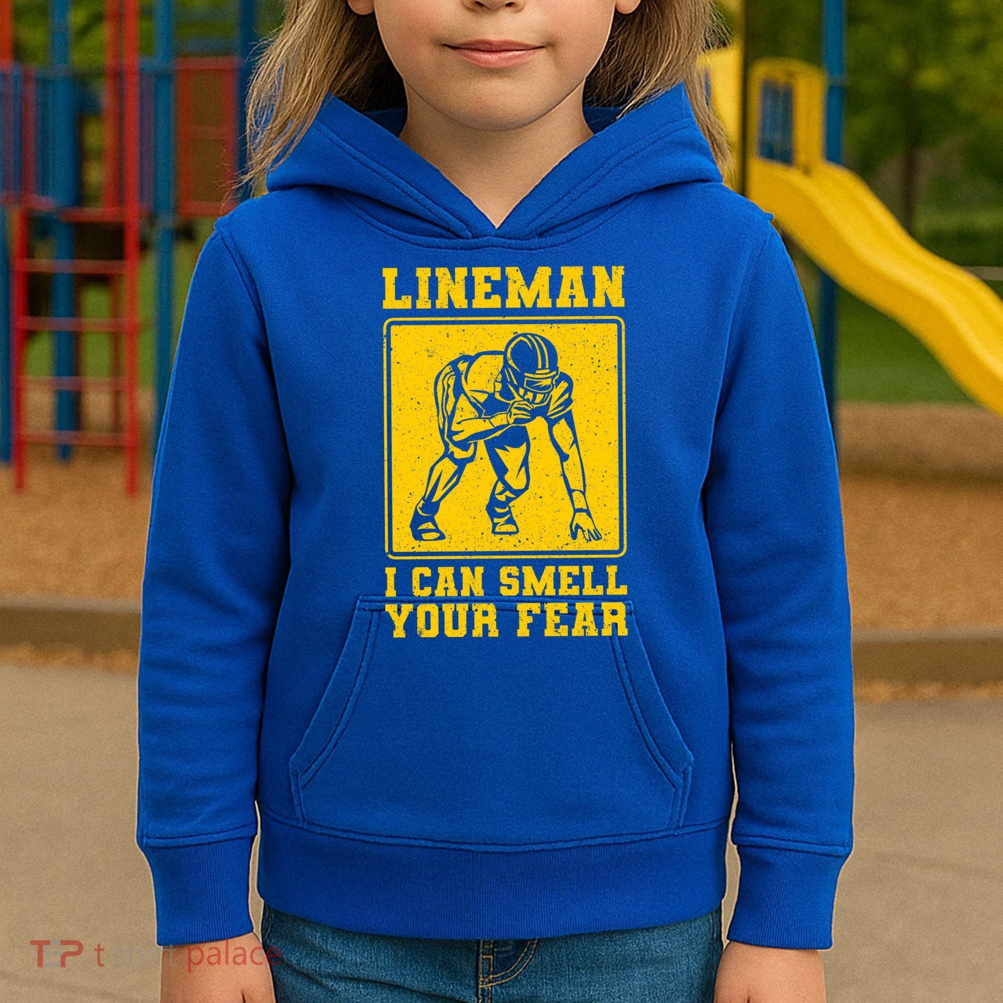 American Football Line Player Support Gift Kids Hoodie