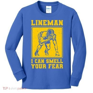 American Football Line Player Support Gift Kids Long Sleeve Shirt