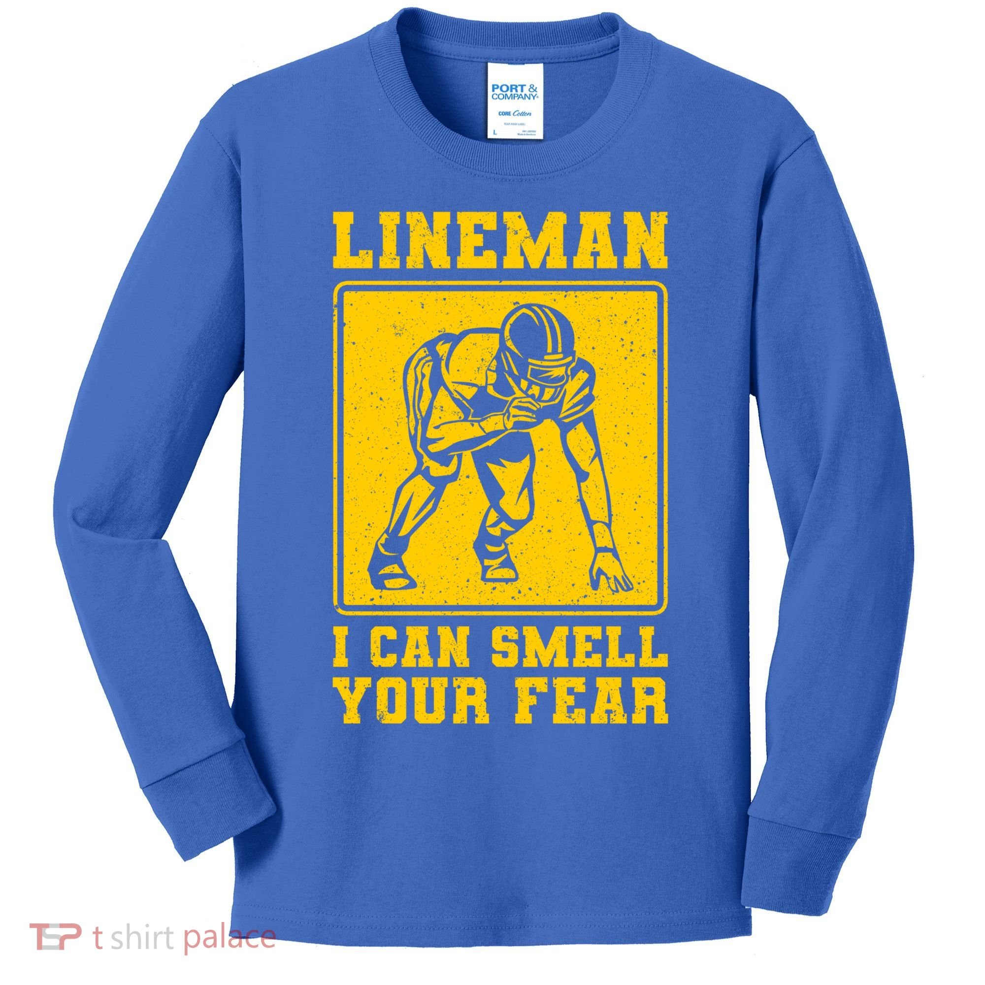 American Football Line Player Support Gift Kids Long Sleeve Shirt