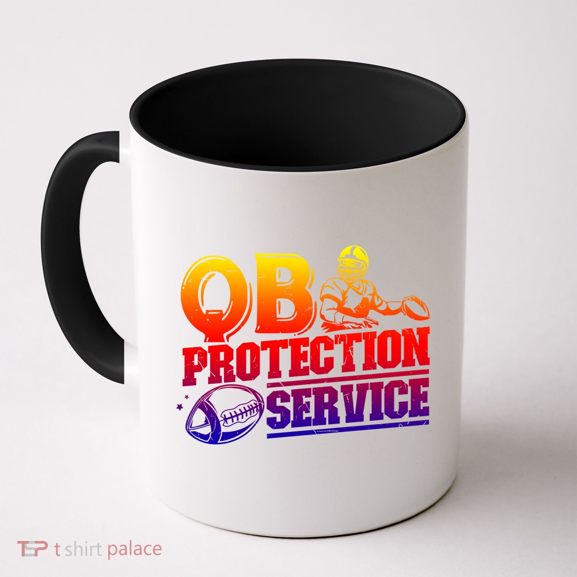 American Football Line Qb Protection Service Great Gift Coffee Mug