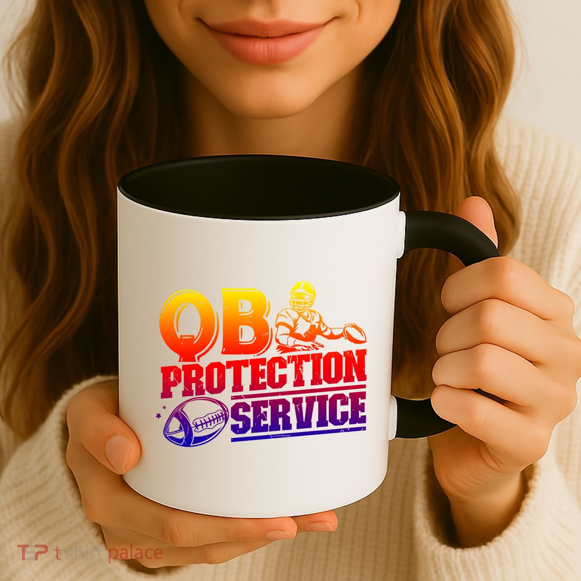 American Football Line Qb Protection Service Great Gift Coffee Mug