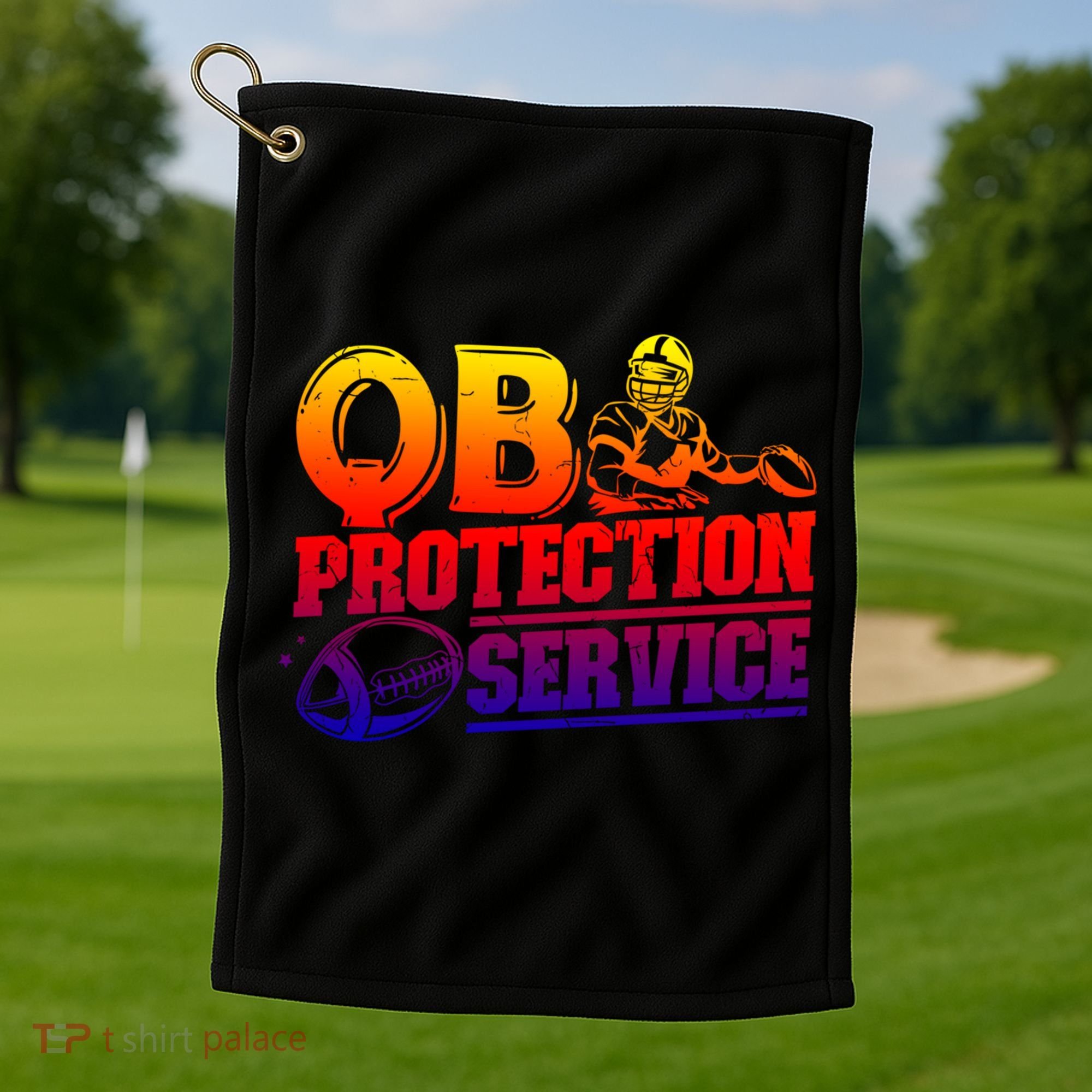 American Football Line Qb Protection Service Great Gift Golf Towel