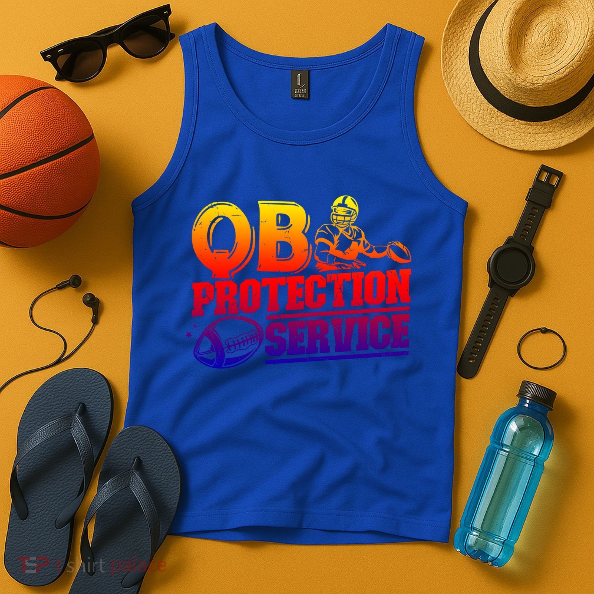 American Football Line Qb Protection Service Great Gift Tank Top