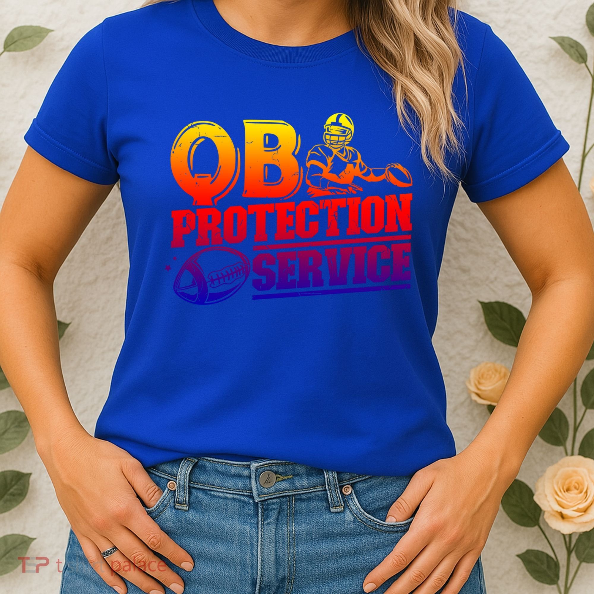 American Football Line Qb Protection Service Great Gift Women's T-Shirt