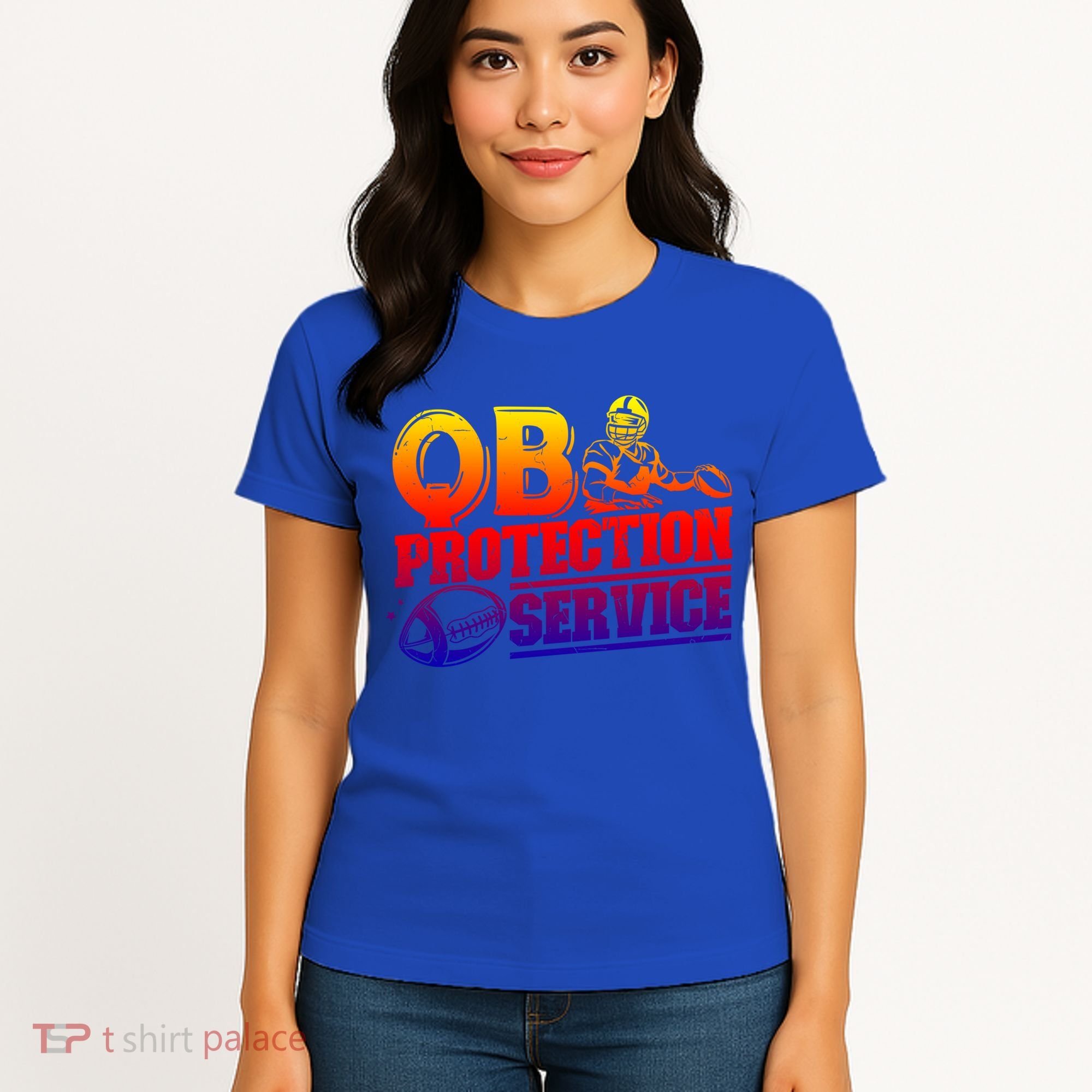 American Football Line Qb Protection Service Great Gift Women's T-Shirt