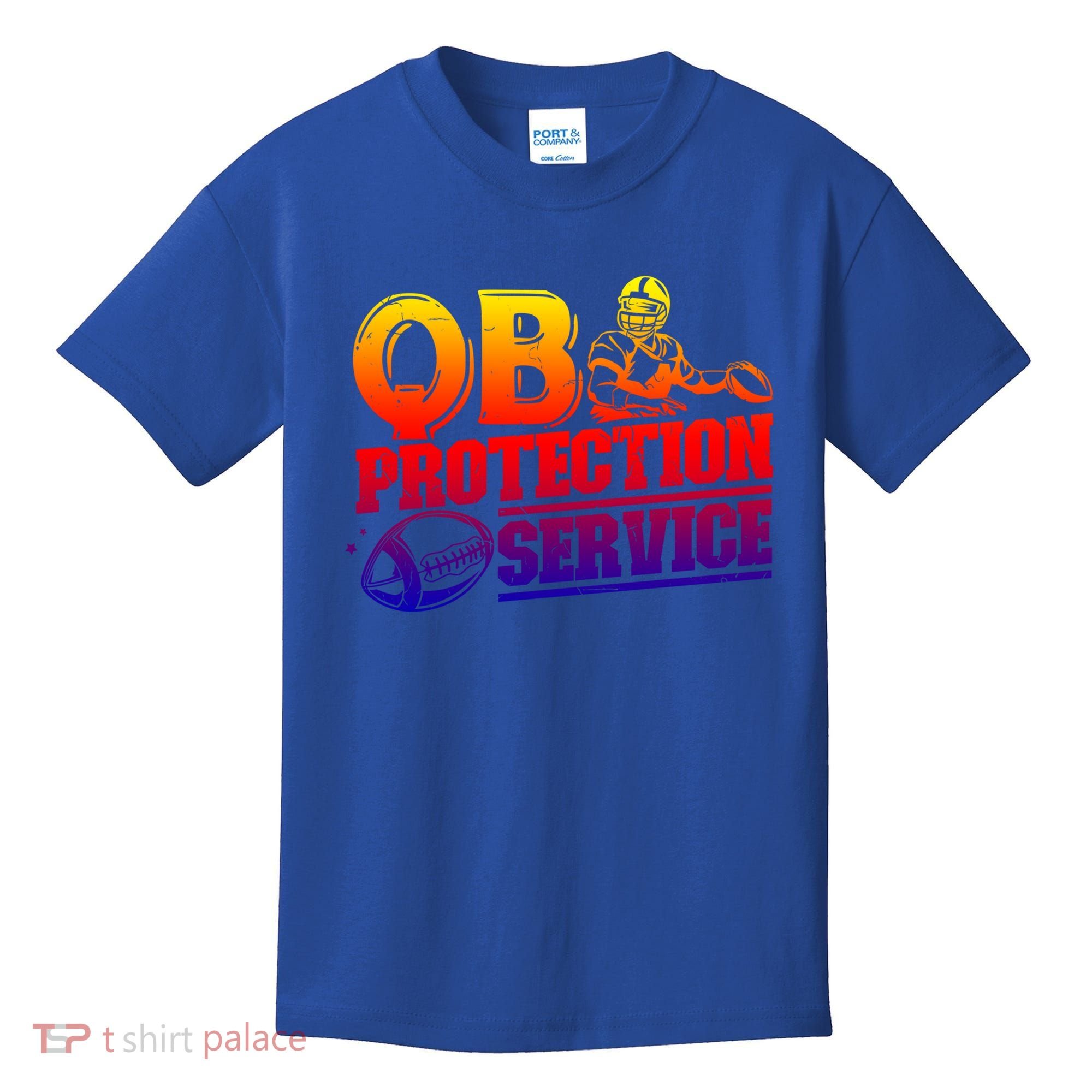 American Football Line Qb Protection Service Great Gift Kids T-Shirt
